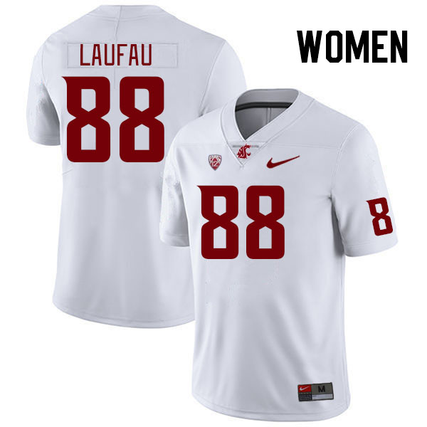 Women #88 Khalil Laufau Washington State Cougars College Football Jerseys Stitched Sale-White - Click Image to Close